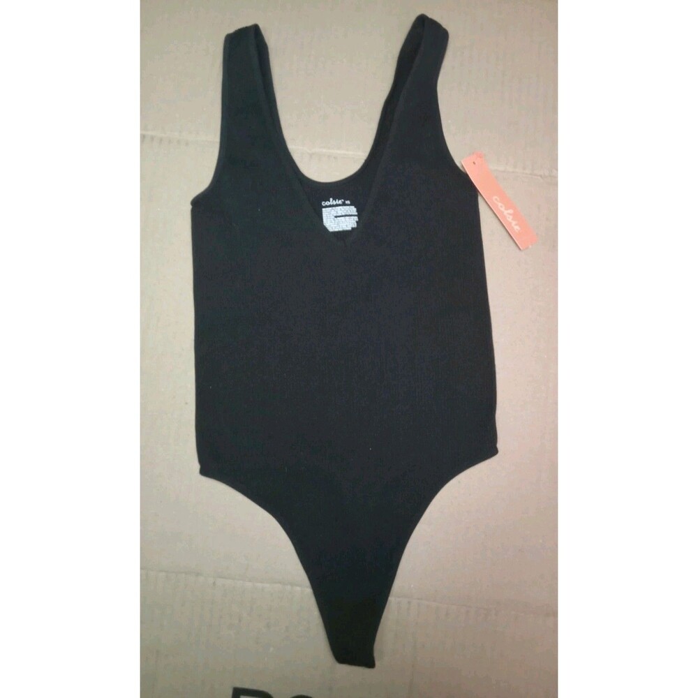 XS Colsie Women's Seamless V-Neck Body Suit - Black - X-Small